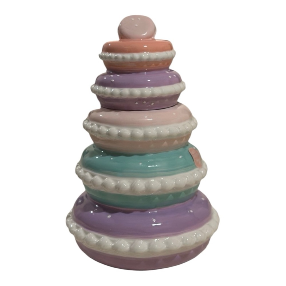 Peppermint & Pine Macaron Tree Cookie Jar / Canister Macaroon Decor - Picture 4 of 4